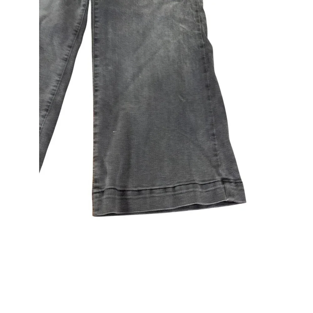 Time and Tru Size 6 High Rise Wide Leg Black Wash Cropped Jeans - Picture 5 of 6